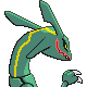 Rayquaza back-facing sprite from Pokémon Platinum