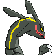 Rayquaza shiny back-facing sprite from Pokémon Platinum