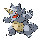 Rhydon front-facing sprite from Pokémon SoulSilver