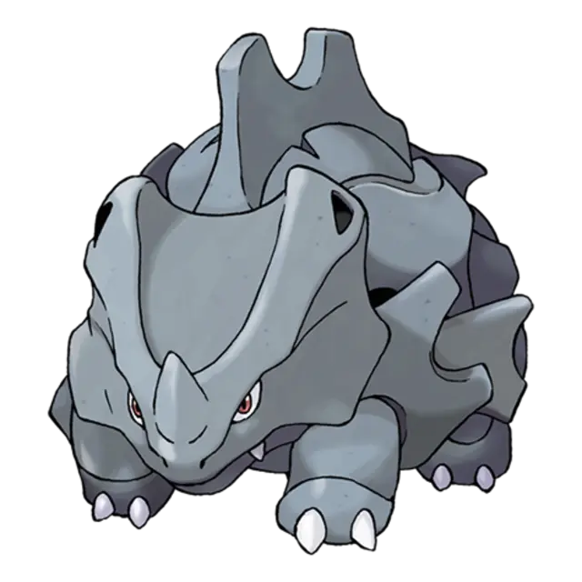 Rhyhorn, the Spikes Pokémon — Ground/Rock-type Pokémon official artwork
