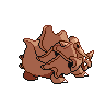 Rhyhorn shiny back-facing sprite from Pokémon Black
