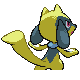 Riolu shiny back-facing sprite from Pokémon Diamond