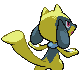 Riolu shiny back-facing sprite from Pokémon Platinum