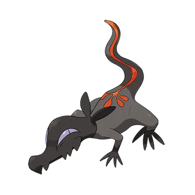 Salandit, the Toxic Lizard Pokémon — Poison/Fire-type Pokémon official artwork