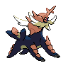 Samurott shiny back-facing sprite from Pokémon Black 2