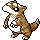 Sandshrew front-facing sprite from Pokémon Gold