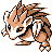 Sandslash front-facing sprite from Pokémon Blue