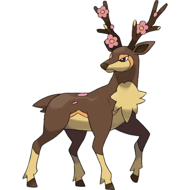 Sawsbuck, the Season Pokémon — Normal/Grass-type Pokémon official artwork