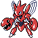 Scizor front-facing sprite from Pokémon Gold