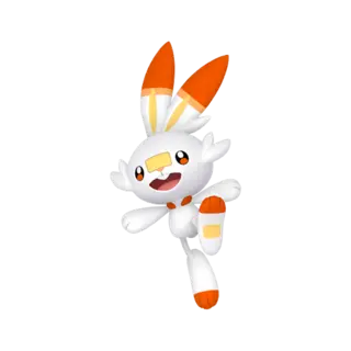 Scorbunny front-facing sprite from Pokémon Sword