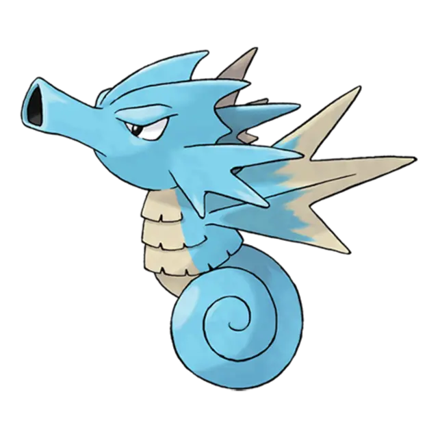 Seadra, the Dragon Pokémon — Water-type Pokémon official artwork