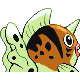 Seaking shiny back-facing sprite from Pokémon Diamond