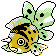 Seaking shiny front-facing sprite from Pokémon Gold