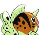 Seaking shiny back-facing sprite from Pokémon Platinum