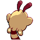 Sentret shiny back-facing sprite from Pokémon Pearl