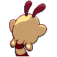 Sentret shiny back-facing sprite from Pokémon HeartGold