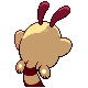 Sentret shiny back-facing sprite from Pokémon Platinum