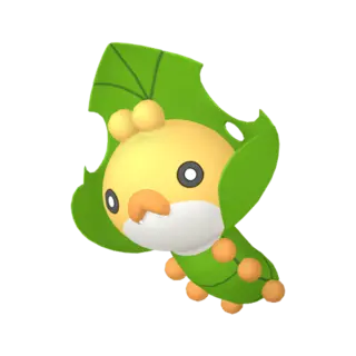 Sewaddle front-facing sprite from Pokémon Scarlet