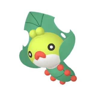 Sewaddle shiny front-facing sprite from Pokémon Scarlet
