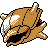 Shellder shiny back-facing sprite from Pokémon Silver