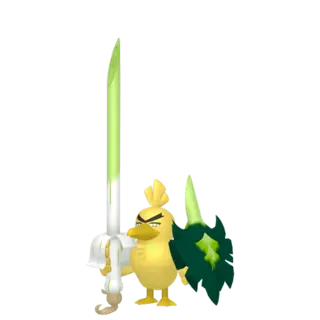 Sirfetch'd shiny front-facing sprite from Legends Za