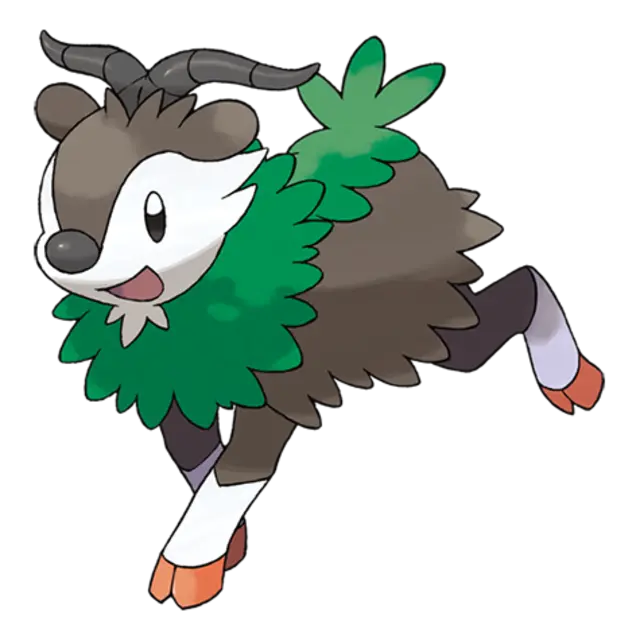 Skiddo, the Mount Pokémon — Grass-type Pokémon official artwork