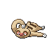 Slakoth front-facing sprite from Pokémon Platinum