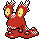Slugma front-facing sprite from Pokémon Crystal