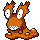 Slugma front-facing sprite from Pokémon Gold