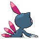 Sneasel back-facing sprite from Pokémon Platinum