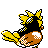 Spearow shiny back-facing sprite from Pokémon Crystal