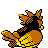 Spearow shiny back-facing sprite from Pokémon Gold
