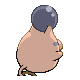 Spoink shiny back-facing sprite from Pokémon Diamond