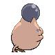 Spoink shiny back-facing sprite from Pokémon HeartGold