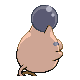 Spoink shiny back-facing sprite from Pokémon Platinum