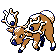 Stantler front-facing sprite from Pokémon Crystal