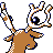 Stantler back-facing sprite from Pokémon Gold