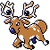 Stantler front-facing sprite from Pokémon Gold