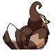 Staravia shiny back-facing sprite from Pokémon Platinum