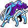 Suicune front-facing sprite from Pokémon Crystal