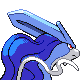 Suicune shiny back-facing sprite from Pokémon Pearl