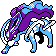 Suicune front-facing sprite from Pokémon Gold