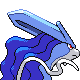 Suicune shiny back-facing sprite from Pokémon SoulSilver