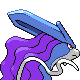 Suicune back-facing sprite from Pokémon Platinum