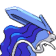 Suicune shiny back-facing sprite from Pokémon Platinum