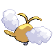 Swablu shiny back-facing sprite from Pokémon SoulSilver