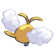 Swablu shiny back-facing sprite from Pokémon Platinum
