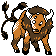 Tauros front-facing sprite from Pokémon Crystal