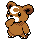 Teddiursa front-facing sprite from Pokémon Silver