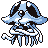 Tentacruel front-facing sprite from Pokémon Blue